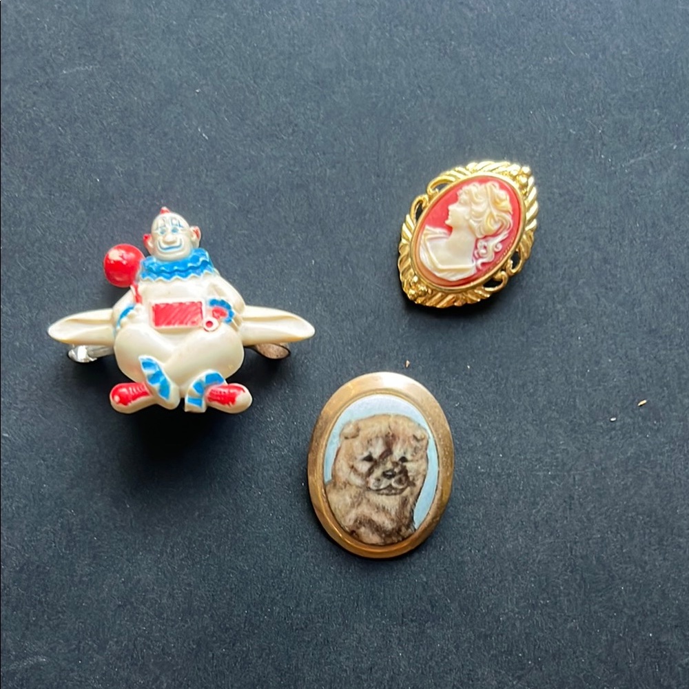 Vintage Pet-Themed Brooch Set